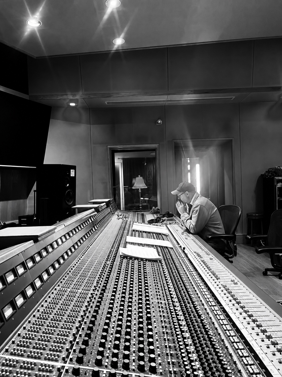 Kris Crunk working at the mixing console at Ocean Way Nashville